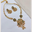 Lucentarts Jewellery Traditional Designer Pota Stone And Pearl Necklace Set