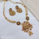 Lucentarts Jewellery Traditional Designer Pota Stone And Pearl Necklace Set