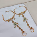 Lucentarts Jewellery Royal Look Pota Stone And Pearl Hand Harness