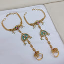 Lucentarts Jewellery Royal Look Pota Stone And Pearl Hand Harness