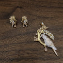 Lucentarts Jewellery Royal American Diamond Bird Pendant Set