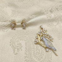 Lucentarts Jewellery Royal American Diamond Bird Pendant Set