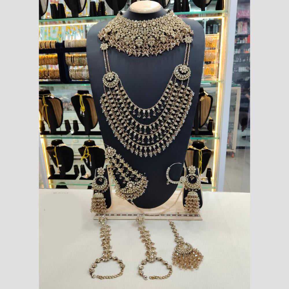 Lucentarts Jewellery Glamorous Grand Austrian Stone And Beads Bridal Statement Set