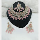 Lucentarts Jewellery Sparkle Austrian Stone Pearl And Beads Designer Choker Necklace Set