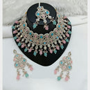 Lucentarts Jewellery Sparkle Austrian Stone Pearl And Beads Designer Choker Necklace Set