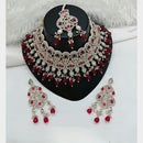 Lucentarts Jewellery Sparkle Austrian Stone Pearl And Beads Designer Choker Necklace Set