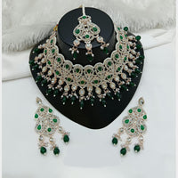 Lucentarts Jewellery Sparkle Austrian Stone Pearl And Beads Designer Choker Necklace Set