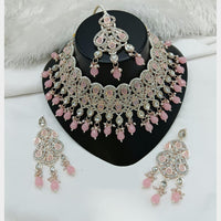 Lucentarts Jewellery Sparkle Austrian Stone Pearl And Beads Designer Choker Necklace Set