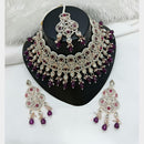 Lucentarts Jewellery Sparkle Austrian Stone Pearl And Beads Designer Choker Necklace Set