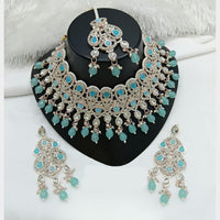 Lucentarts Jewellery Sparkle Austrian Stone Pearl And Beads Designer Choker Necklace Set