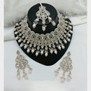 Lucentarts Jewellery Sparkle Austrian Stone Pearl And Beads Designer Choker Necklace Set