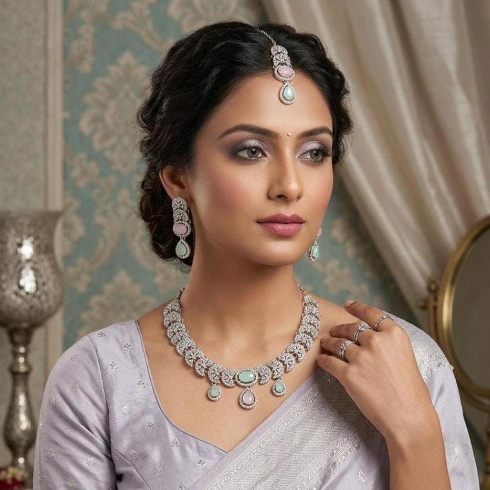 Lucentarts Jewellery Sparkle Crystal And Austrian Stone Designer Necklace Set