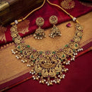 Lucentarts Jewellery Heritage Pota Stone And Pearl Temple Choker Necklace Set