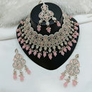 Lucentarts Jewellery Sparkle Austrian Stone Pearl And Beads Designer Choker Necklace Set
