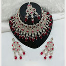Lucentarts Jewellery Sparkle Austrian Stone Pearl And Beads Designer Choker Necklace Set