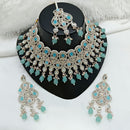 Lucentarts Jewellery Sparkle Austrian Stone Pearl And Beads Designer Choker Necklace Set