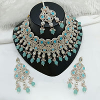 Lucentarts Jewellery Sparkle Austrian Stone Pearl And Beads Designer Choker Necklace Set