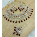 Lucentarts Jewellery Sparkle Austrian Stone Pearl And Beads Designer Necklace Set