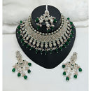 Lucentarts Jewellery Sparkle Austrian Stone Pearl And Beads Designer Choker Necklace Set