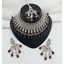 Lucentarts Jewellery Sparkle Austrian Stone Pearl And Beads Designer Choker Necklace Set