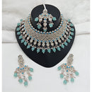 Lucentarts Jewellery Sparkle Austrian Stone Pearl And Beads Designer Choker Necklace Set