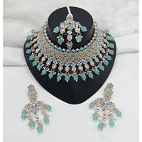 Lucentarts Jewellery Sparkle Austrian Stone Pearl And Beads Designer Choker Necklace Set