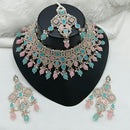 Lucentarts Jewellery Sparkle Austrian Stone Pearl And Beads Designer Choker Necklace Set