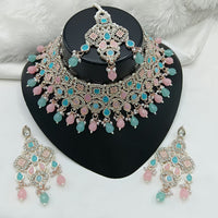 Lucentarts Jewellery Sparkle Austrian Stone Pearl And Beads Designer Choker Necklace Set