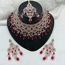 Lucentarts Jewellery Sparkle Austrian Stone Pearl And Beads Designer Choker Necklace Set