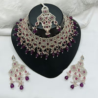 Lucentarts Jewellery Sparkle Austrian Stone Pearl And Beads Designer Choker Necklace Set