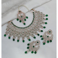 Lucentarts Jewellery Sparkle Austrian Stone Pearl And Beads Designer Choker Necklace Set