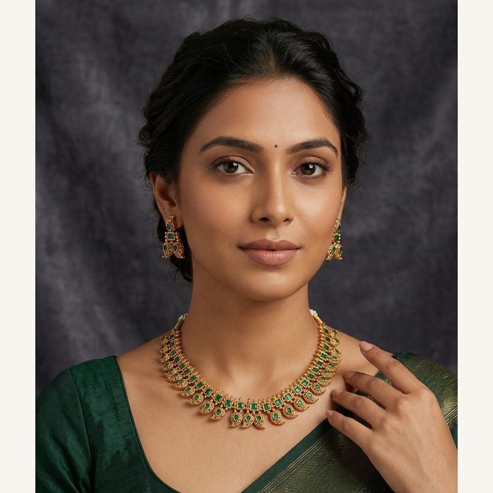 Lucentarts Jewellery Elegant Pota Stone Necklace Set