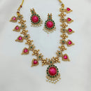 Lucentarts Jewellery Elegant Pota Stone And Pearl Necklace Set