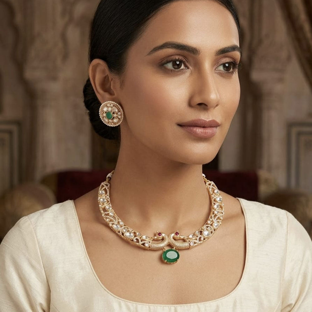 Lucentarts Jewellery Glam Pota Stone Fashion Necklace Set