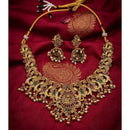 Lucentarts Jewellery Heritage Pota Stone And Pearl Temple Necklace Set