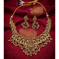 Lucentarts Jewellery Heritage Pota Stone And Pearl Temple Necklace Set