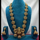 Lucentarts Jewellery Heritage Pota Stone And Pearl Temple Long Necklace Set