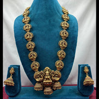 Lucentarts Jewellery Heritage Pota Stone And Pearl Temple Long Necklace Set