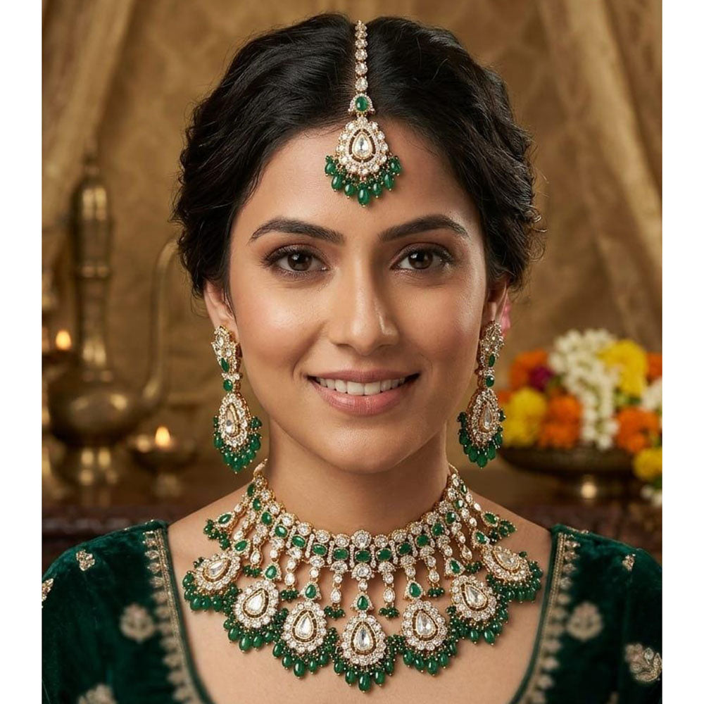Lucentarts Jewellery Heritage Kundan Stone And Pearl Necklace Set