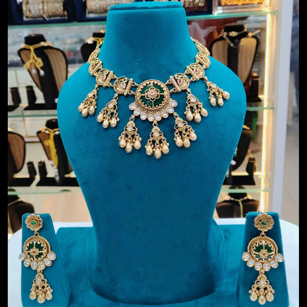 Lucentarts Jewellery Heritage Pota Stone And Pearl Necklace Set