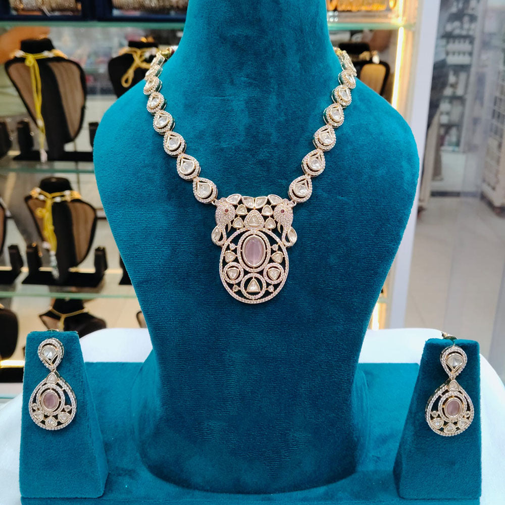 Lucentarts Jewellery Royal Polki Kundan Stone Necklace Set