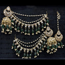 Lucentarts Jewellery Premium Austrian Stone And Mirror Jhumki With Maangtikka