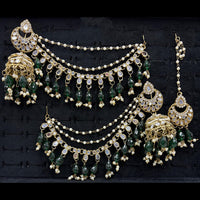 Lucentarts Jewellery Premium Austrian Stone And Mirror Jhumki With Maangtikka