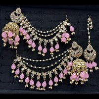 Lucentarts Jewellery Premium Austrian Stone And Mirror Jhumki With Maangtikka