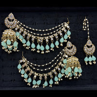 Lucentarts Jewellery Premium Austrian Stone And Mirror Jhumki With Maangtikka