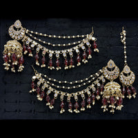 Lucentarts Jewellery Premium Austrian Stone And Mirror Jhumki With Maangtikka