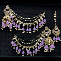 Lucentarts Jewellery Premium Austrian Stone And Mirror Jhumki With Maangtikka
