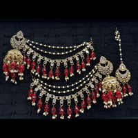 Lucentarts Jewellery Premium Austrian Stone And Mirror Jhumki With Maangtikka