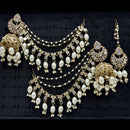 Lucentarts Jewellery Premium Austrian Stone And Mirror Jhumki With Maangtikka