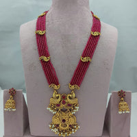 Lucentarts Jewellery Heritage Pota Stone And Pearl Long Necklace Set